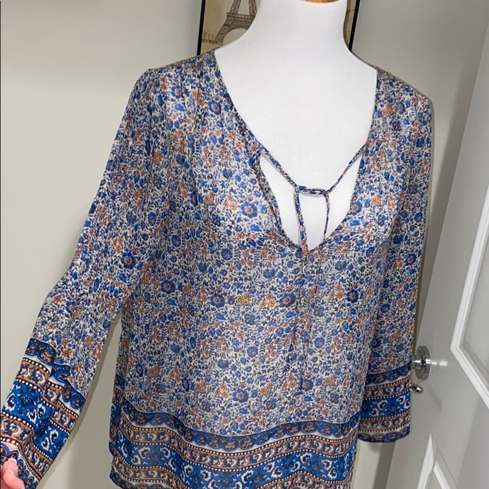 Joie Floral Sheer Shirt- Large